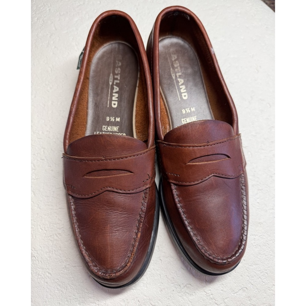 Eastland Women's Brown Leather Penny Loafers Slip On Shoes Size 9.5 M Comfort